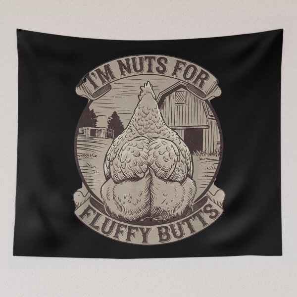 Item preview, Funny Im Nuts For Fluffy Butts Retro Farmhouse Chicken Hen Art designed and sold by NgumohaLanke.