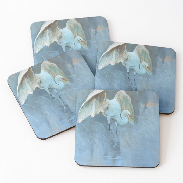 Item preview, White Egret in Blue Mist designed and sold by Carlos Taylor.