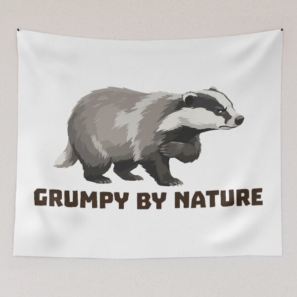 Item preview, Grumpy By Nature Funny European Badger designed and sold by Petzzz.