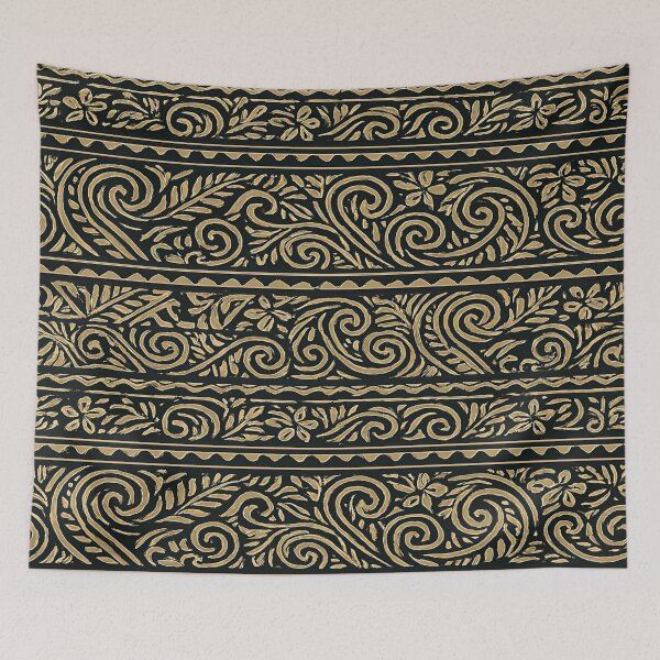 Item preview, Polynesian Tribal Pattern – Seamless Beige on Black Design designed and sold by nigejohn.