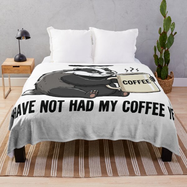 Item preview, I Have Not Had My Coffee Grumpy European Badger designed and sold by Petzzz.