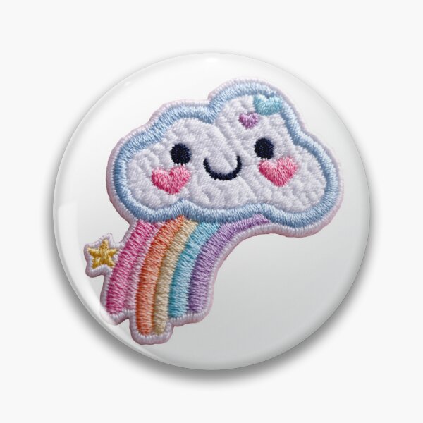 Item preview, Happy pastel cloud and rainbow embroidery patch designed and sold by MendaciousMina.