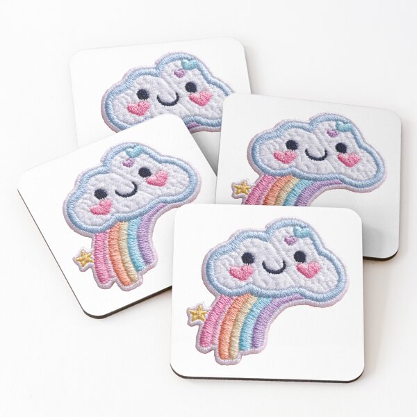 Item preview, Happy pastel cloud and rainbow embroidery patch designed and sold by MendaciousMina.