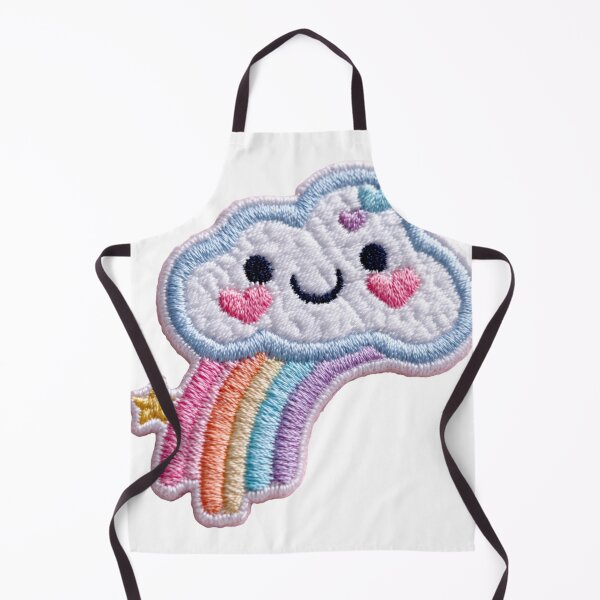 Item preview, Happy pastel cloud and rainbow embroidery patch designed and sold by MendaciousMina.
