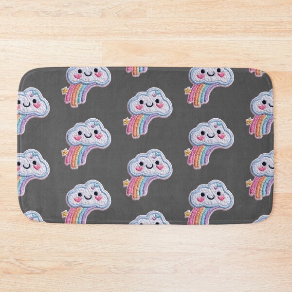 Item preview, Happy pastel cloud and rainbow embroidery patch designed and sold by MendaciousMina.