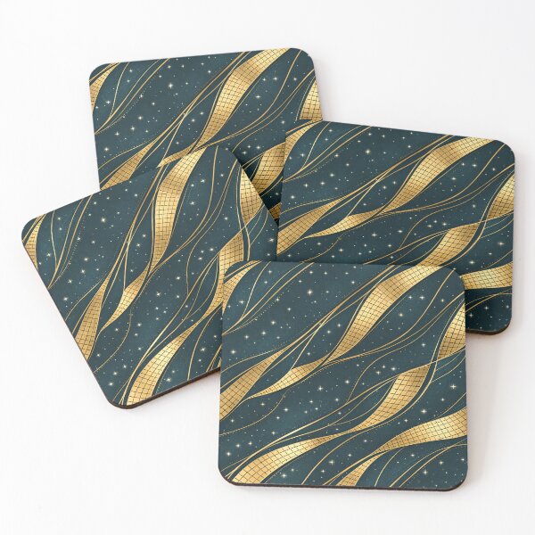 Item preview, Luxe Teal & Gold Celestial Flow Pattern designed and sold by annenambiro.