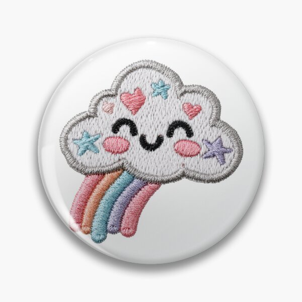 Item preview, Happy pastel cloud and rainbow embroidery patch designed and sold by MendaciousMina.