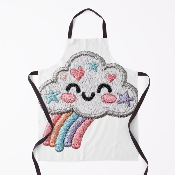 Item preview, Happy pastel cloud and rainbow embroidery patch designed and sold by MendaciousMina.