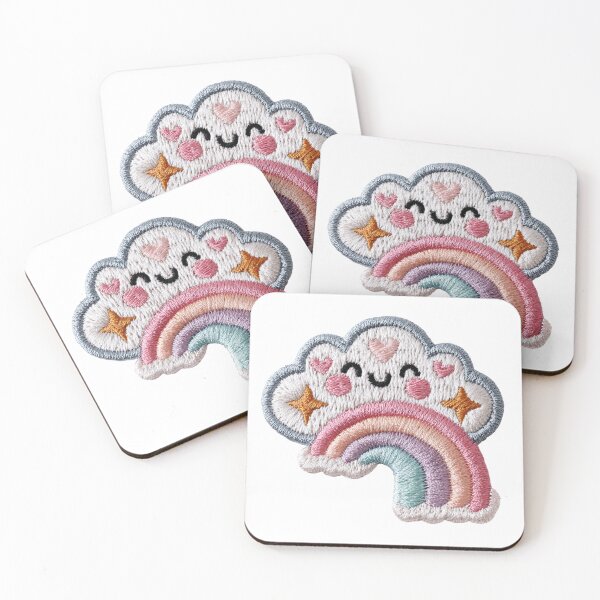 Item preview, Happy pastel cloud and rainbow embroidery patch designed and sold by MendaciousMina.