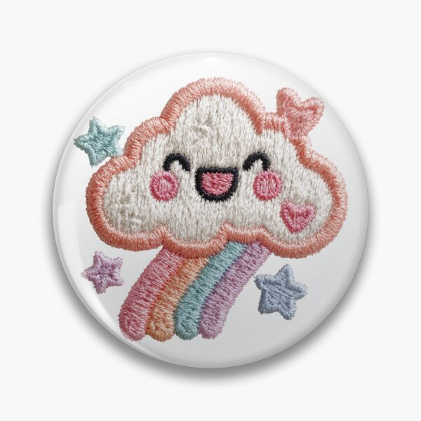Item preview, Happy pastel cloud and rainbow embroidery patch designed and sold by MendaciousMina.