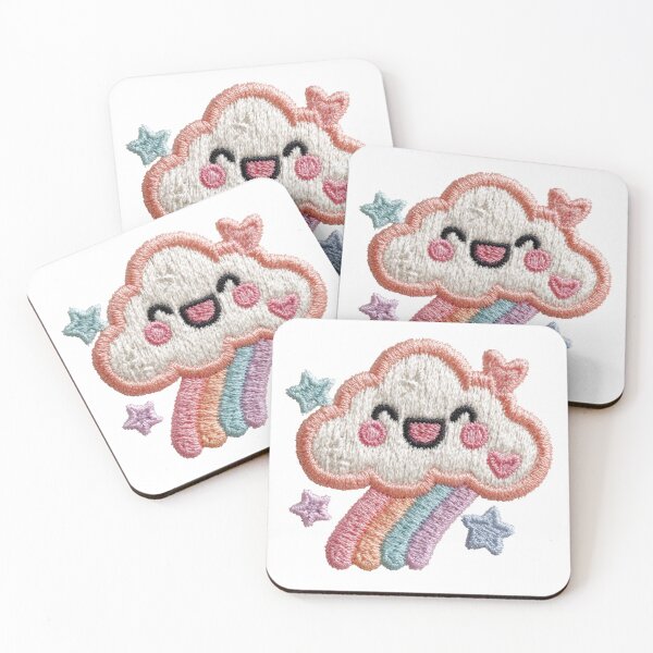 Item preview, Happy pastel cloud and rainbow embroidery patch designed and sold by MendaciousMina.