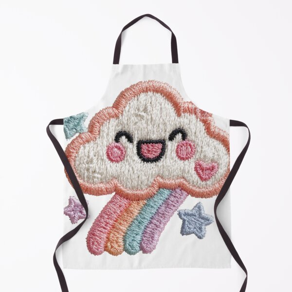 Item preview, Happy pastel cloud and rainbow embroidery patch designed and sold by MendaciousMina.