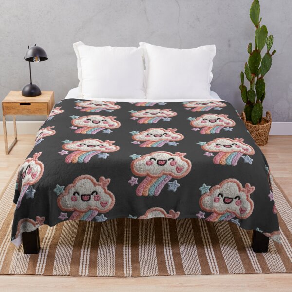 Item preview, Happy pastel cloud and rainbow embroidery patch designed and sold by MendaciousMina.