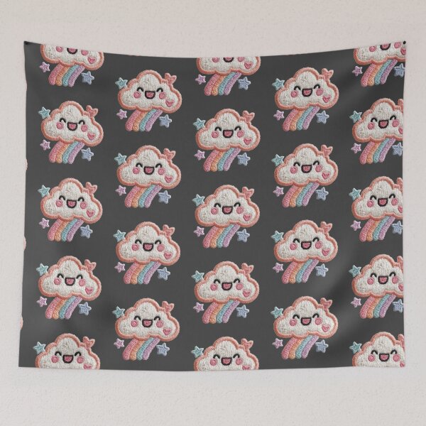 Item preview, Happy pastel cloud and rainbow embroidery patch designed and sold by MendaciousMina.