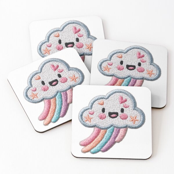 Item preview, Happy pastel cloud and rainbow embroidery patch designed and sold by MendaciousMina.