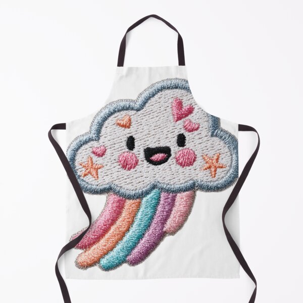 Item preview, Happy pastel cloud and rainbow embroidery patch designed and sold by MendaciousMina.