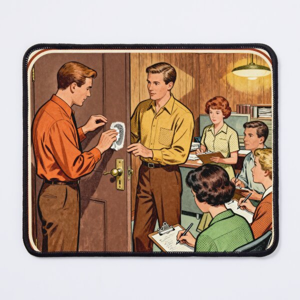 Item preview, Covering Your Tracks - Retro Dark Humor Parody designed and sold by PictorialWhimsy.