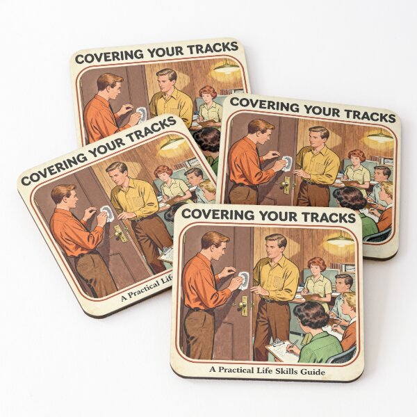 Item preview, Covering Your Tracks - Retro Dark Humor Parody designed and sold by PictorialWhimsy.