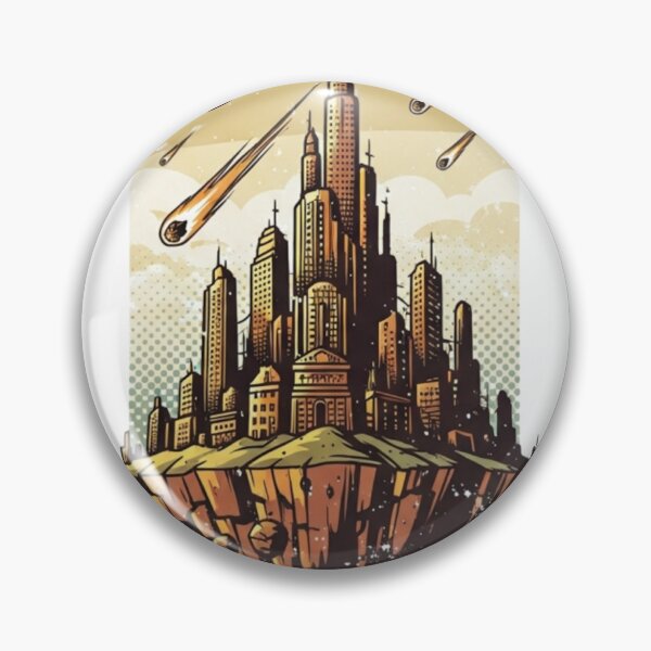 Item preview, Floating City in the Sky T-Shirt – Apocalyptic Sci-Fi Fantasy Island Art Print designed and sold by Dzblack.