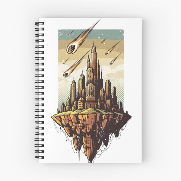 Item preview, Floating City in the Sky T-Shirt – Apocalyptic Sci-Fi Fantasy Island Art Print designed and sold by Dzblack.