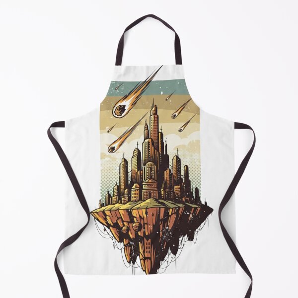 Item preview, Floating City in the Sky T-Shirt – Apocalyptic Sci-Fi Fantasy Island Art Print designed and sold by Dzblack.