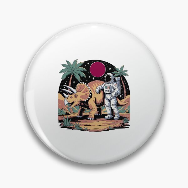 Item preview,  An astronaut with a baby triceratops designed and sold by Diesel Drinking Dinosaurs.