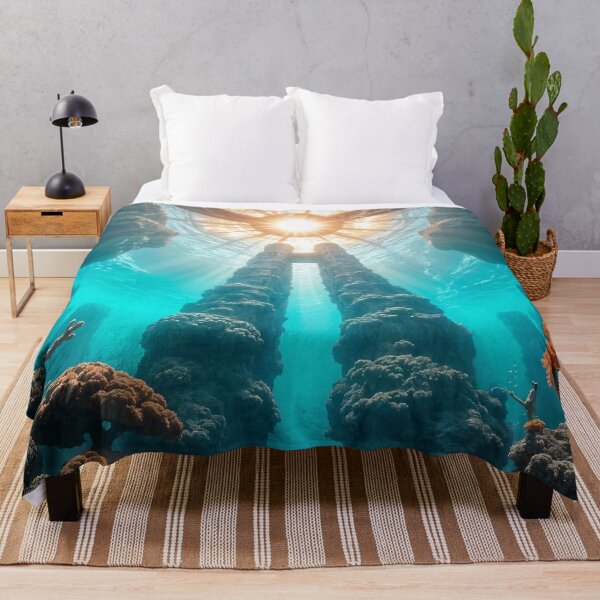 Item preview, Underwater cathedral of coral, shades of turquoise and pearl shimmering through currents, mythic aquatic fantasy, cinematic realism — SHADES designed and sold by ShaDeS-AI-Art.