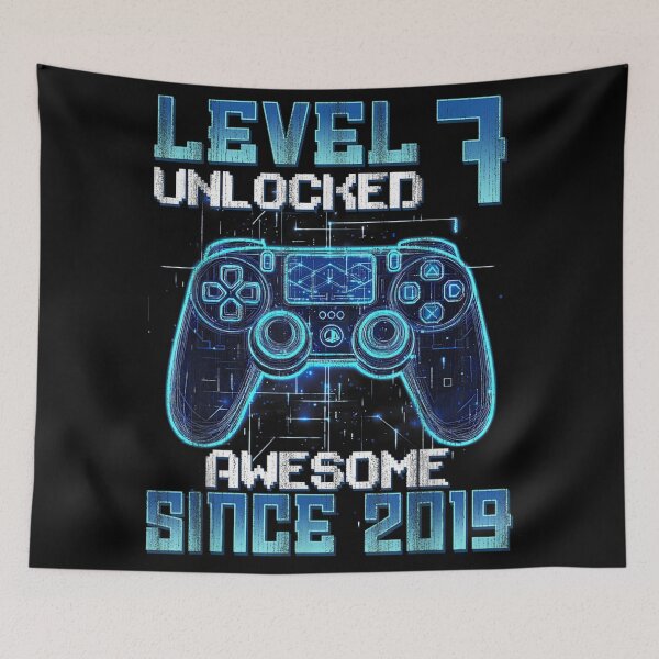 Item preview, Level 7 Unlocked Awesome Since 2019 7th Birthday Boy Gamer Video Game designed and sold by NgumohaLanke.