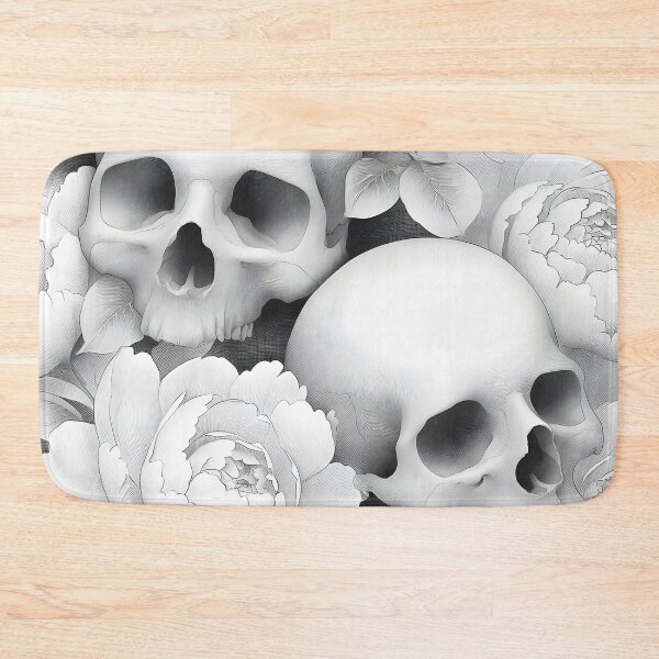 Item preview, Gothic Skulls Surrounded By Detailed Peony Flowers designed and sold by Shoot-The-Moon.