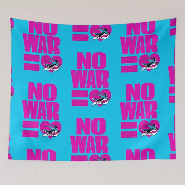 Item preview, No war = Love (blue bird) designed and sold by RockabunnyShop.