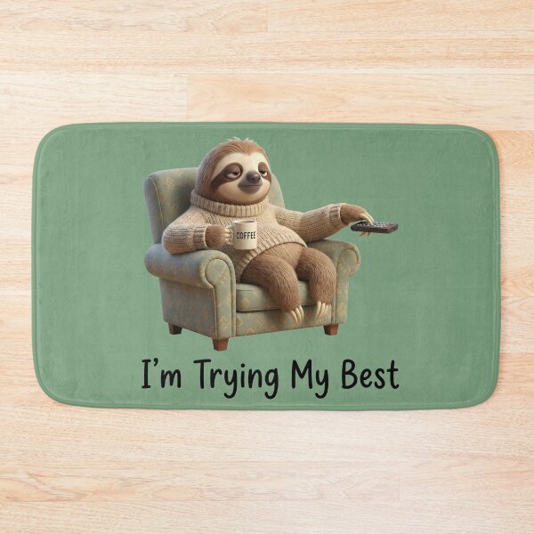 Item preview, Sloth T-Shirt "I'm Trying My " Coffee Couch Cartoon Tee designed and sold by CryptoCactus.