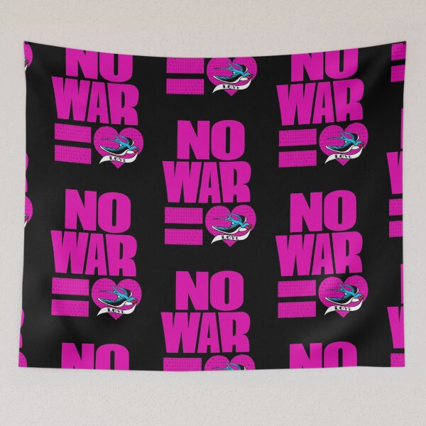 Item preview, No war = Love (black bird) designed and sold by RockabunnyShop.