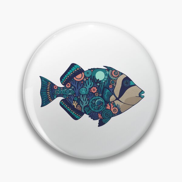Item preview, Colorful Picasso Triggerfish – Folk Art by heidiannemorris © designed and sold by FOLK ART FUSION by heidiannemorris.