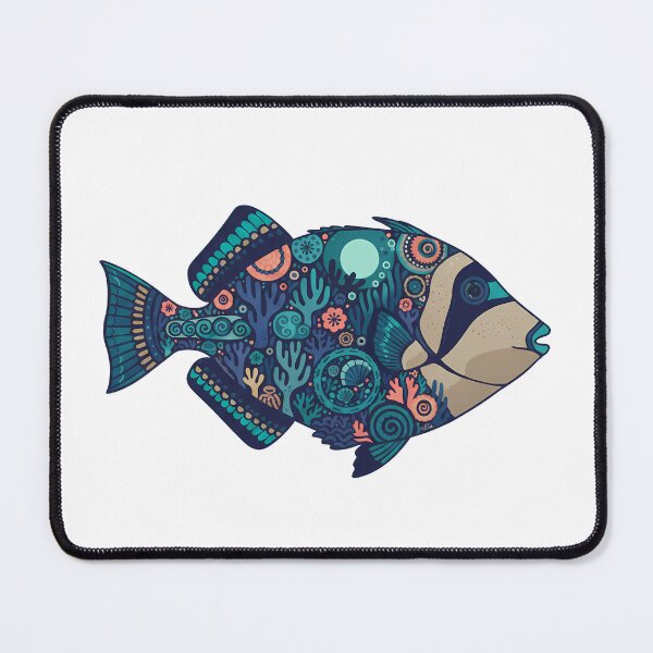 Item preview, Colorful Picasso Triggerfish – Folk Art by heidiannemorris © designed and sold by FOLK ART FUSION by heidiannemorris.