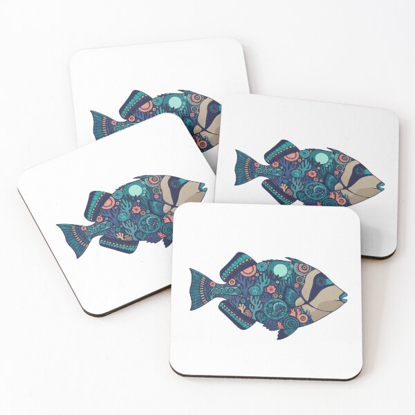 Item preview, Colorful Picasso Triggerfish – Folk Art by heidiannemorris © designed and sold by FOLK ART FUSION by heidiannemorris.