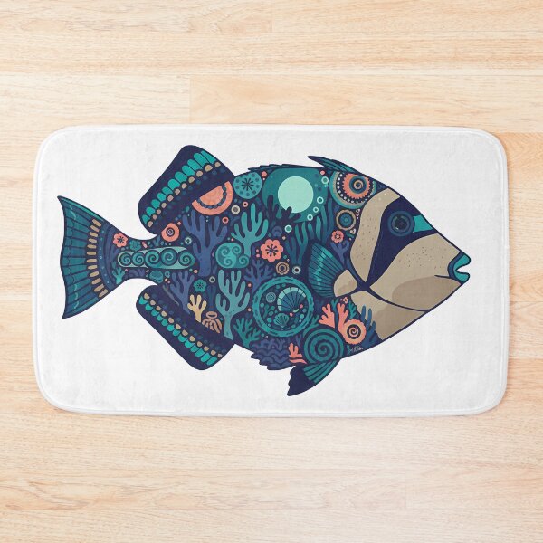 Item preview, Colorful Picasso Triggerfish – Folk Art by heidiannemorris © designed and sold by FOLK ART FUSION by heidiannemorris.