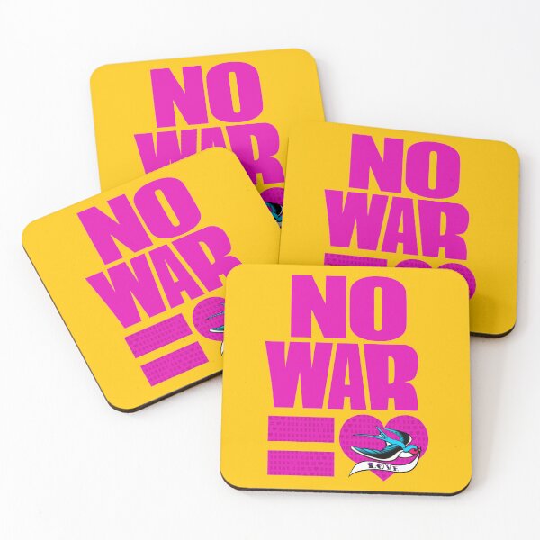 Item preview, No war = Love (yellow) designed and sold by RockabunnyShop.