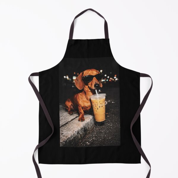 Item preview, Funny Dachshund Drinking Iced Coffee, Dachshund Lover, Dog Lover Meme, Vintage Sausage Dog designed and sold by SanipepaVase.