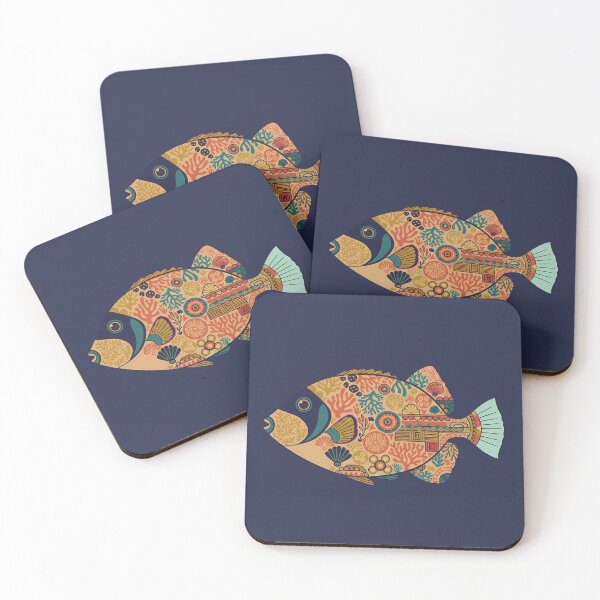 Item preview, Colorful Picasso Triggerfish – Folk Art by heidiannemorris © designed and sold by FOLK ART FUSION by heidiannemorris.