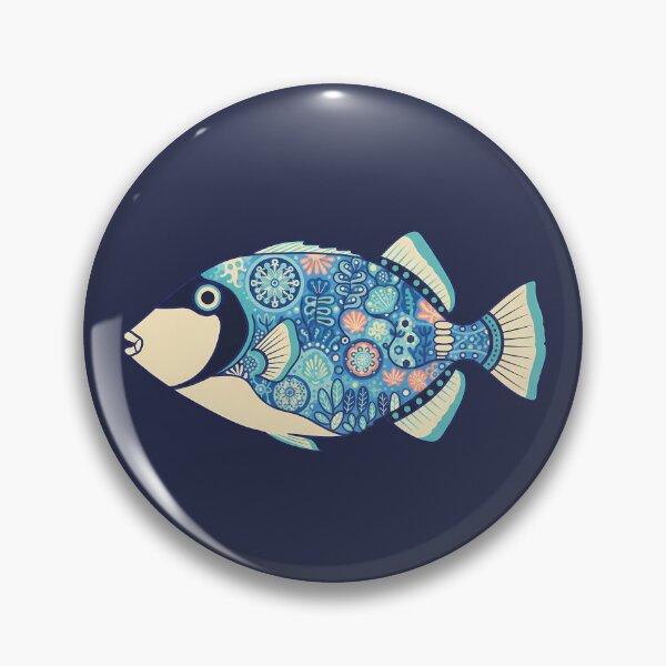 Item preview, Colorful Picasso Triggerfish – Folk Art by heidiannemorris © designed and sold by FOLK ART FUSION by heidiannemorris.