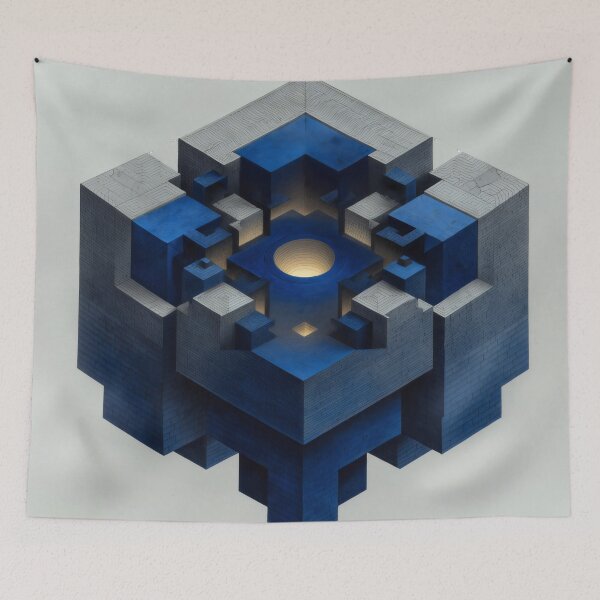 Item preview, Deep Blue Geometric Core Architecture designed and sold by LuminousFoundry.
