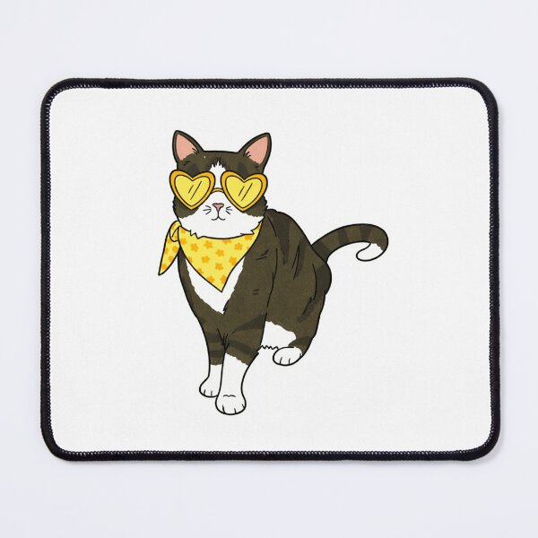 Item preview, Brown and White Cat with Yellow Heart Glasses designed and sold by BorowskiLab.