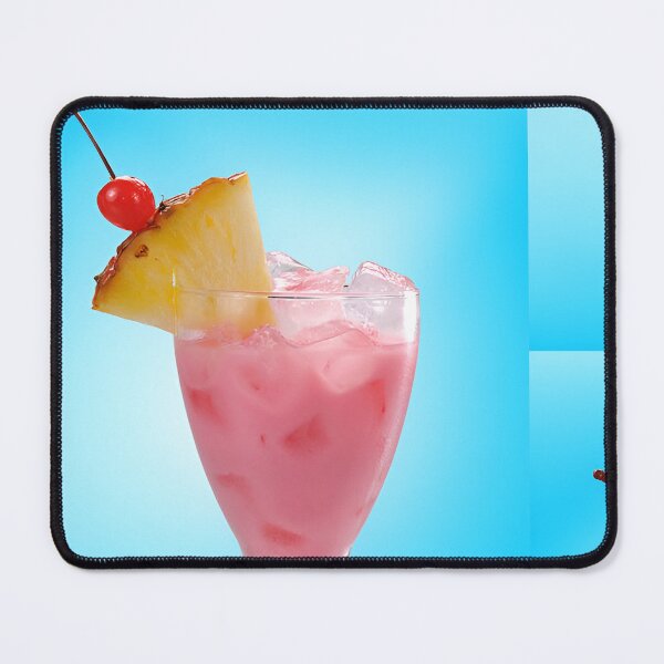 Item preview, Vintage Retro Drink 80s Blue and Pink Pineapple Drink Photo Angostura Advertisement designed and sold by Plastic Memory Archive.