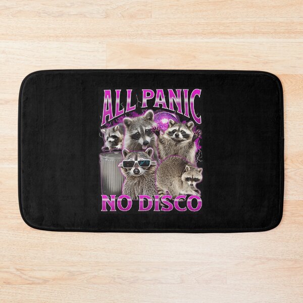 Item preview, ALL PANIC NO DISCO Funny Raccoon Meme Retro Party  designed and sold by tadmercado.