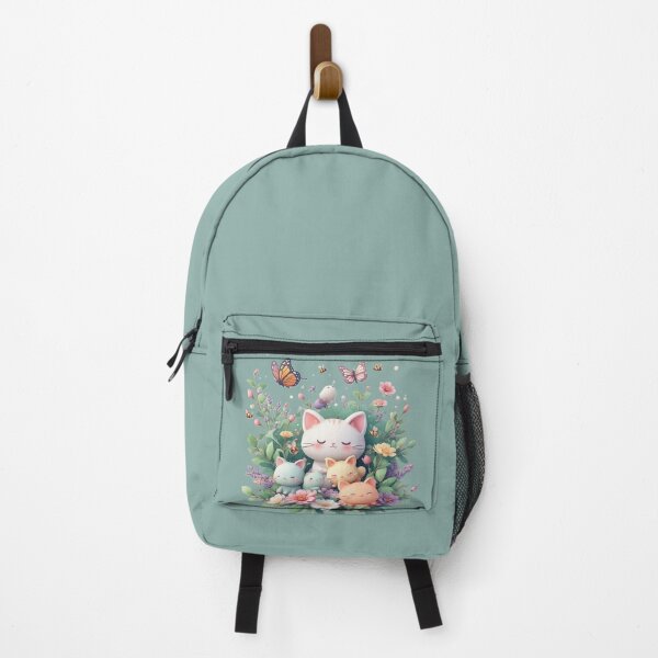 Item preview, Cute Cat Family with Flowers and Butterflies – Pastel Spring Kittens Illustration, Nursery Wall Art, Baby Room Decor, Kawaii Animal Design by NegarTv Designs designed and sold by NegarTv Designs.