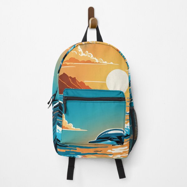 Item preview, Majestic Dolphin Jumping at Sunset - Vibrant Ocean Wave Art designed and sold by DesignsByDessie.