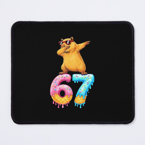 Item preview, 67 Funny Capybara Birthday Number Cute Dab Style designed and sold by gladysenglish.