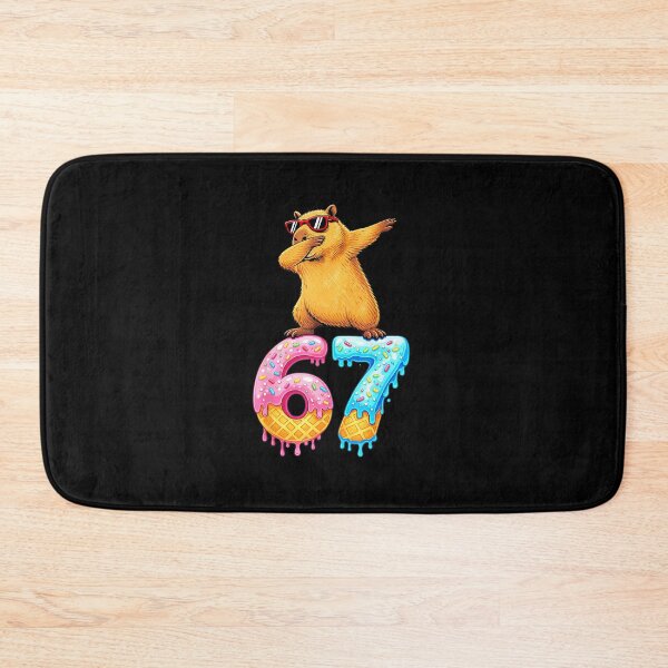 Item preview, 67 Funny Capybara Birthday Number Cute Dab Style  designed and sold by gladysenglish.