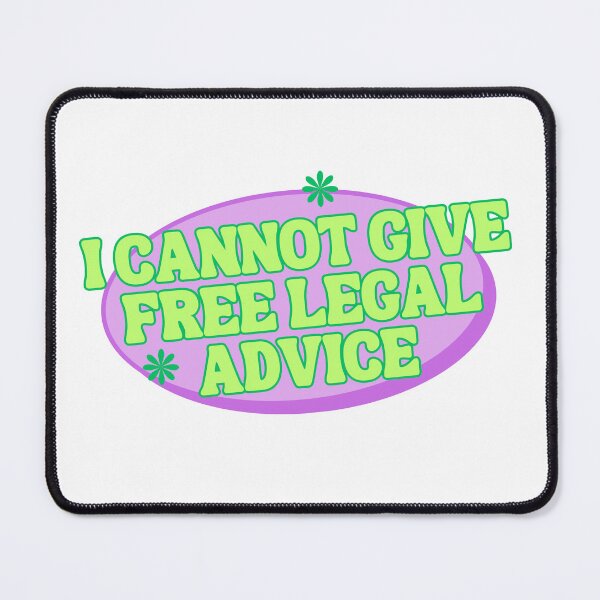 Item preview, I Cannot Give Free Legal Advice - Lawyer Humor - Purple/Green designed and sold by ashleygus.