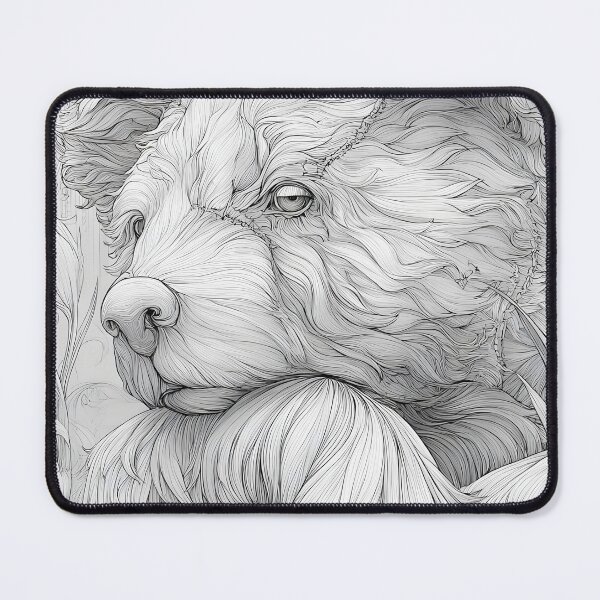 Item preview, Detailed Teddy Bear Portrait With Botanical Linework designed and sold by Shoot-The-Moon.